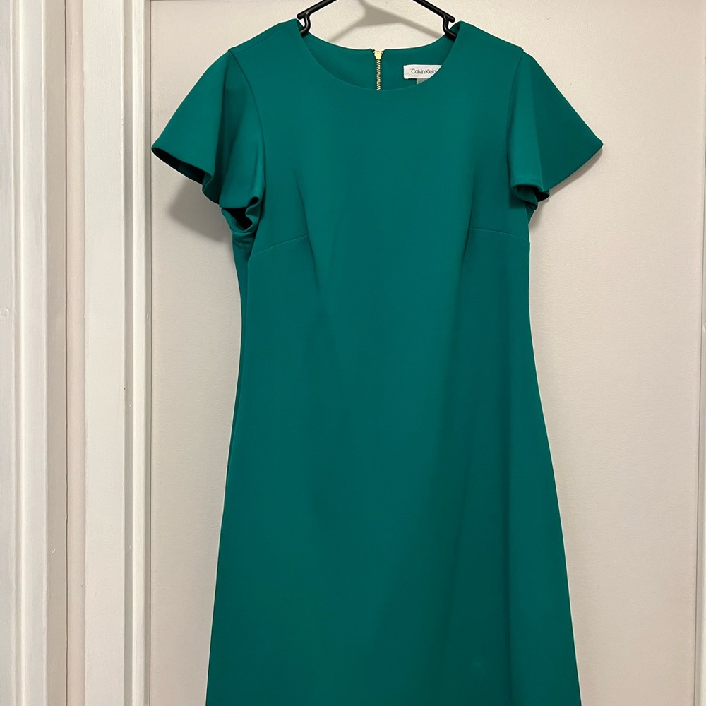 Kelly green Calvin Klein dress like new- worn once!